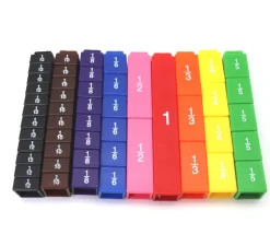 Tours des équivalences fractions - 51 cubes encastrables