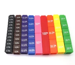 Tours des équivalences fractions - 51 cubes encastrables