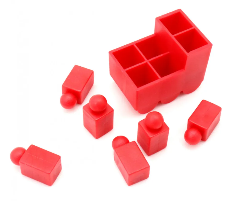 Train coloré de 34 x 24 x 28 mm + 6 pions encastrables