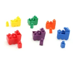 Train coloré de 34 x 24 x 28 mm + 6 pions encastrables