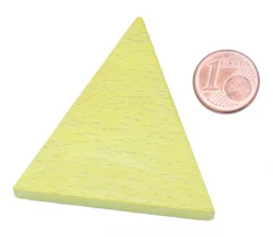 Triangle isocèle en bois jaune 48 x 48 x 53 mm et 8 mm épaisseur