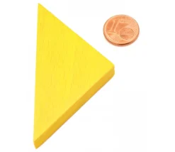 Triangle rectangle isocèle jaune 67 x 47 x 8 mm en bois
