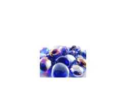 Tube 40 galets bleus nacrés pierre de vie 12 x 7 mm