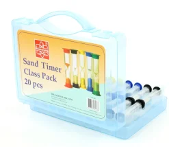 Valisette 20 sabliers pour jeux : 30 sec,1,3,5 et 10 minutes - 9 cm MM