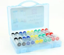 Valisette 20 sabliers pour jeux : 30 sec,1,3,5 et 10 minutes - 9 cm MM