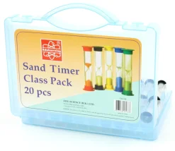 Valisette 20 sabliers pour jeux : 30 sec,1,3,5 et 10 minutes - 9 cm MM