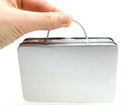 Valisette boite métal avec anse 120 x 80 x 35 mm