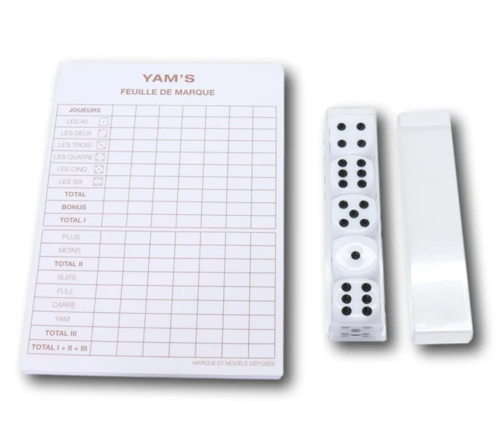 Yam's 5 dés + 1 bloc de score