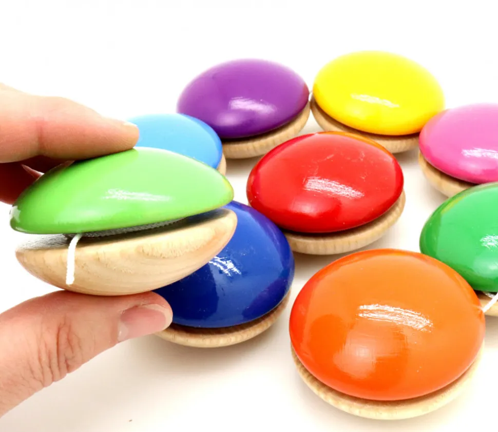 Yoyo en bois Bicolore à l'unité 5,6 cm