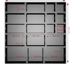Zacabox - 18 compartiments modulaires avec couvercle - Sabot de rangement pour boite de jeu
